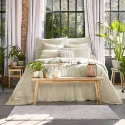 Drap Housse|EMINZA Drap housse lyocell Tencel™ lavé (160 x 200 cm) Olivia pampa Beige