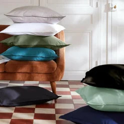 Drap Housse|EMINZA Drap housse percale de coton (180 x 200 cm) Cali Noir