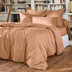 Drap Housse|EMINZA Drap housse percale de coton (140 x 190 cm) Cali Rose Pêche