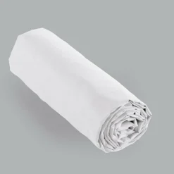 Drap Housse|EMINZA Drap housse percale de coton (180 x 200 cm) Cali Blanc