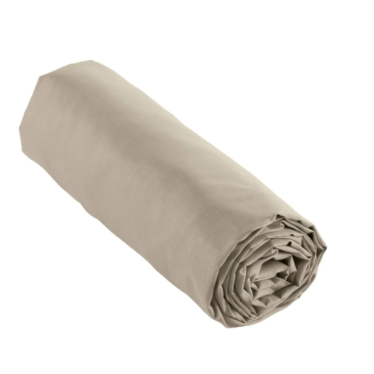 Drap Housse|EMINZA Drap housse percale de coton (90 x 200 cm) Cali Taupe