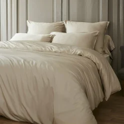 Drap Housse|EMINZA Drap housse satin de bambou (90 x 190 cm) Sienna Beige
