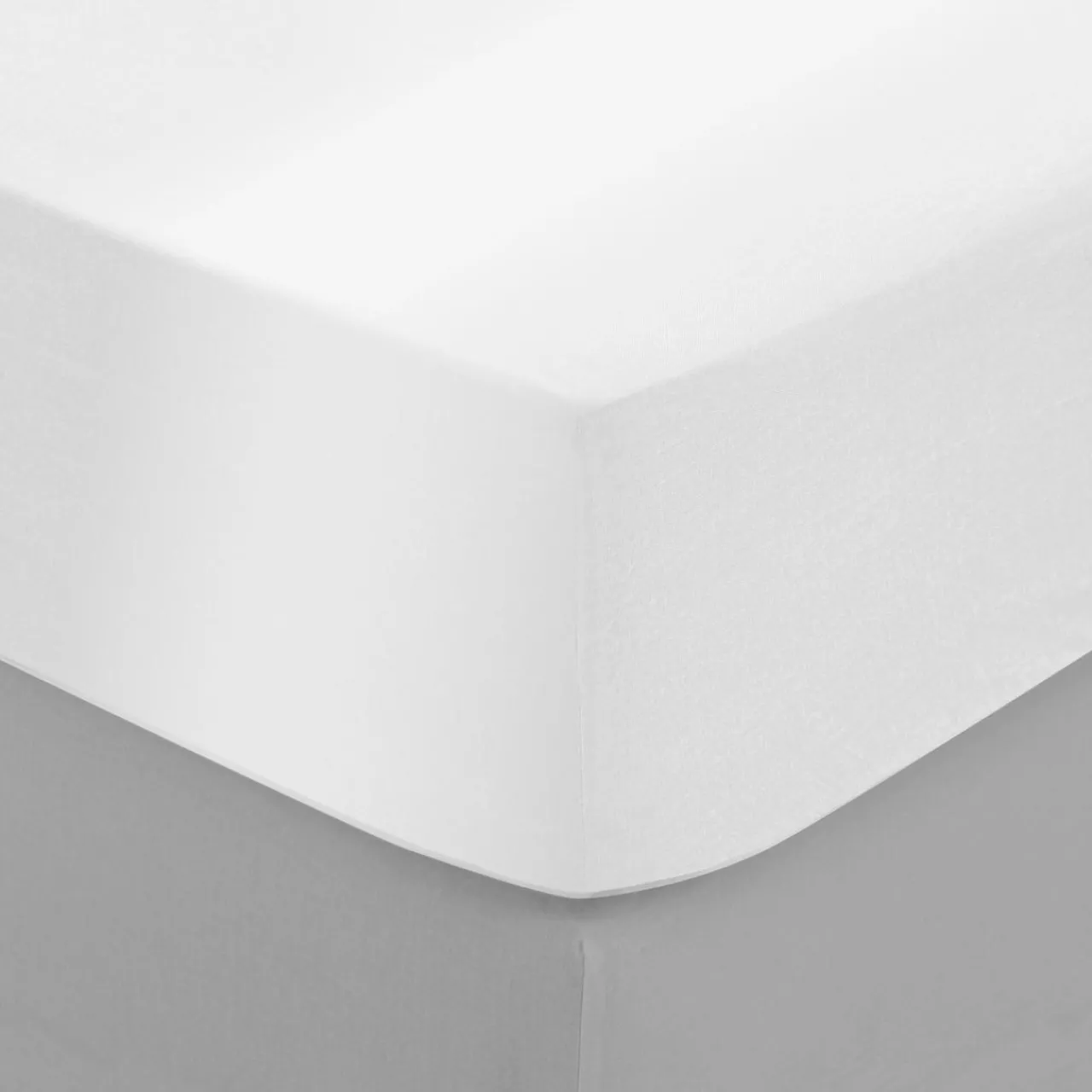 Drap Housse|ATMOSPHERA Drap housse satin de coton (140 x 190 cm) Lydia Blanc