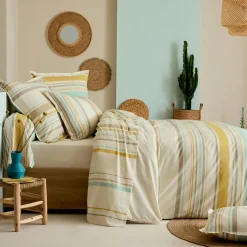 Drap Plat|TRADI LINGE Drap plat coton lavé (240 x 310 cm) Hugo Jaune moutarde