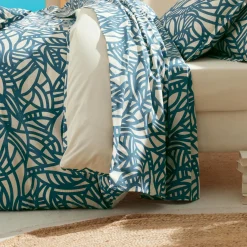 Drap Plat|TRADI LINGE Drap plat coton lavé (240 x 310 cm) Serena Bleu