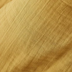 Drap Plat|EMINZA Drap plat gaze de coton (270 x 300 cm) Gaïa Jaune safran