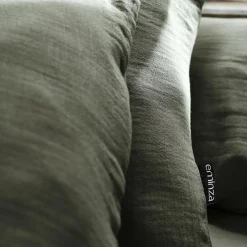 Drap Plat|EMINZA Drap plat gaze de coton (240 x 300 cm) Gaïa Vert romarin