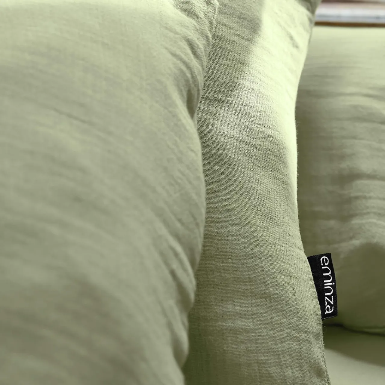 Drap Plat|EMINZA Drap plat gaze de coton (240 x 300 cm) Gaïa Vert tilleul