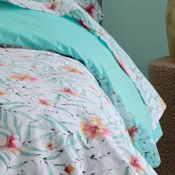 Drap Plat|TRADI LINGE Drap plat percale de coton (280 x 325 cm) Roxane Multicolore