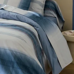 Drap Plat|TRADI LINGE Drap plat percale de coton (280 x 325 cm) Esteban Bleu