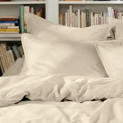 Drap Plat|EMINZA Drap plat percale de coton (180 x 290 cm) Cali Beige