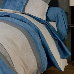 Drap Plat|TRADI LINGE Drap plat satin de coton (240 x 310 cm) Tiago Bleu