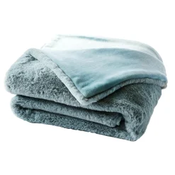 Couvre-Lit Et Édredon|EMINZA Édredon fausse fourrure (90 x 220 cm) Finn Bleu