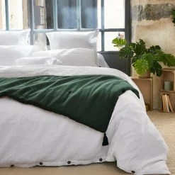 Couvre-Lit Et Édredon|EMINZA Édredon gaze de coton (90 x 200 cm) Gaïa Vert sapin