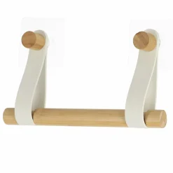 Accessoire Wc|TENDANCE Dérouleur de papier toilette adhésif easy Chic simili cuir Blanc