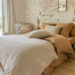 Couvre-Lit Et Édredon|EMINZA Edredon coton (90 x 220 cm) Marius Marron