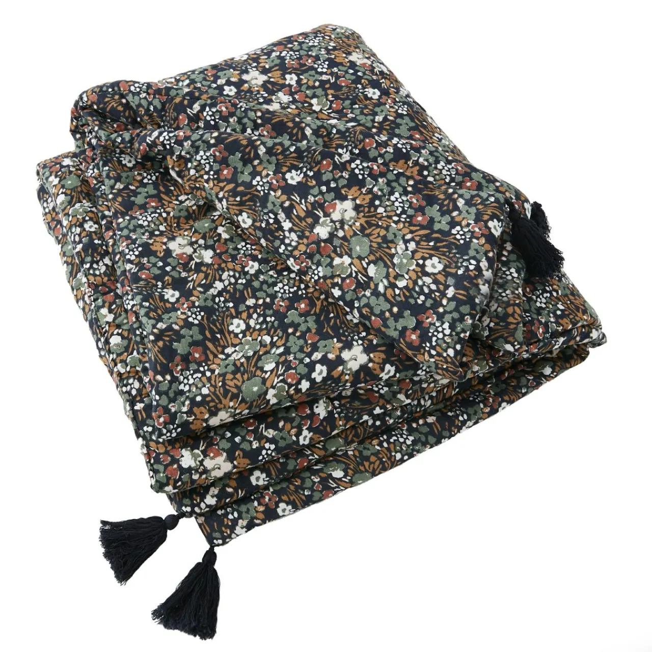 Couvre-Lit Et Édredon|EMINZA Edredon gaze de coton (90 x 200 cm) Constance Bleu nuit