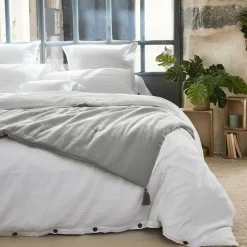 Couvre-Lit Et Édredon|EMINZA Edredon gaze de coton (90 x 200 cm) Gaïa Gris nuage Gris clair