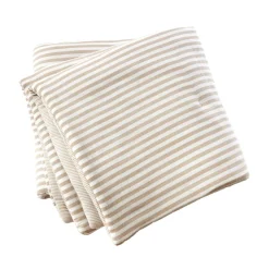 Couvre-Lit Et Édredon|EMINZA Edredon gaze de coton (90 x 200 cm) Gaïa rayures Ficelle Rayure Ficelle