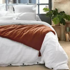 Couvre-Lit Et Édredon|EMINZA Edredon gaze de coton (150 x 150 cm) Gaïa Terracotta
