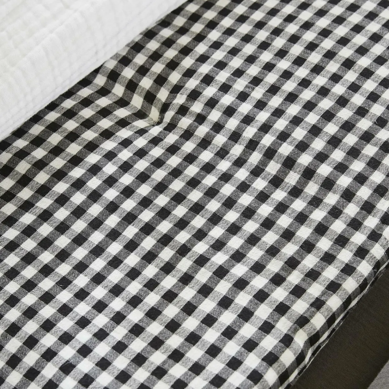 Couvre-Lit Et Édredon|EMINZA Edredon gaze de coton (90 x 200 cm) Gaïa vichy Noir