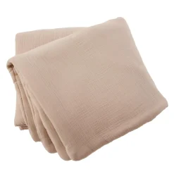 Couvre-Lit Et Édredon|EMINZA Edredon quadruple gaze de coton (90 x 220 cm) Victoria x Gaïa Ficelle