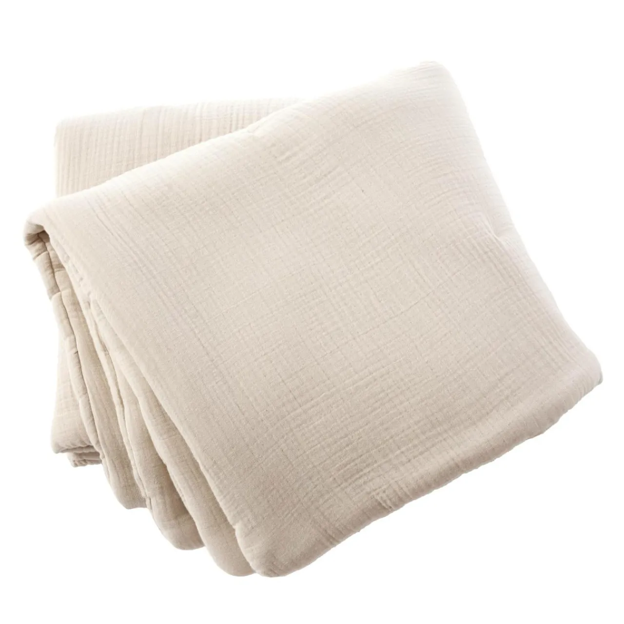 Couvre-Lit Et Édredon|EMINZA Edredon quadruple gaze de coton (90 x 220 cm) Victoria x Gaïa pampa Beige