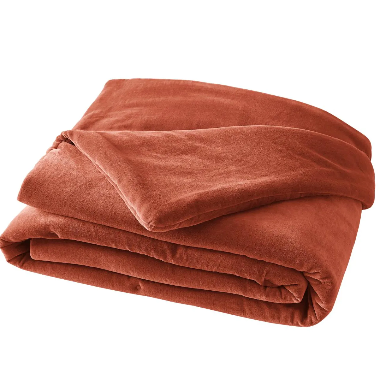 Couvre-Lit Et Édredon|EMINZA Edredon velours de coton (90 x 200 cm) Victor Terracotta