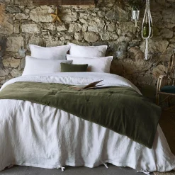 Couvre-Lit Et Édredon|EMINZA Edredon velours de coton (90 x 200 cm) Victor thym Vert