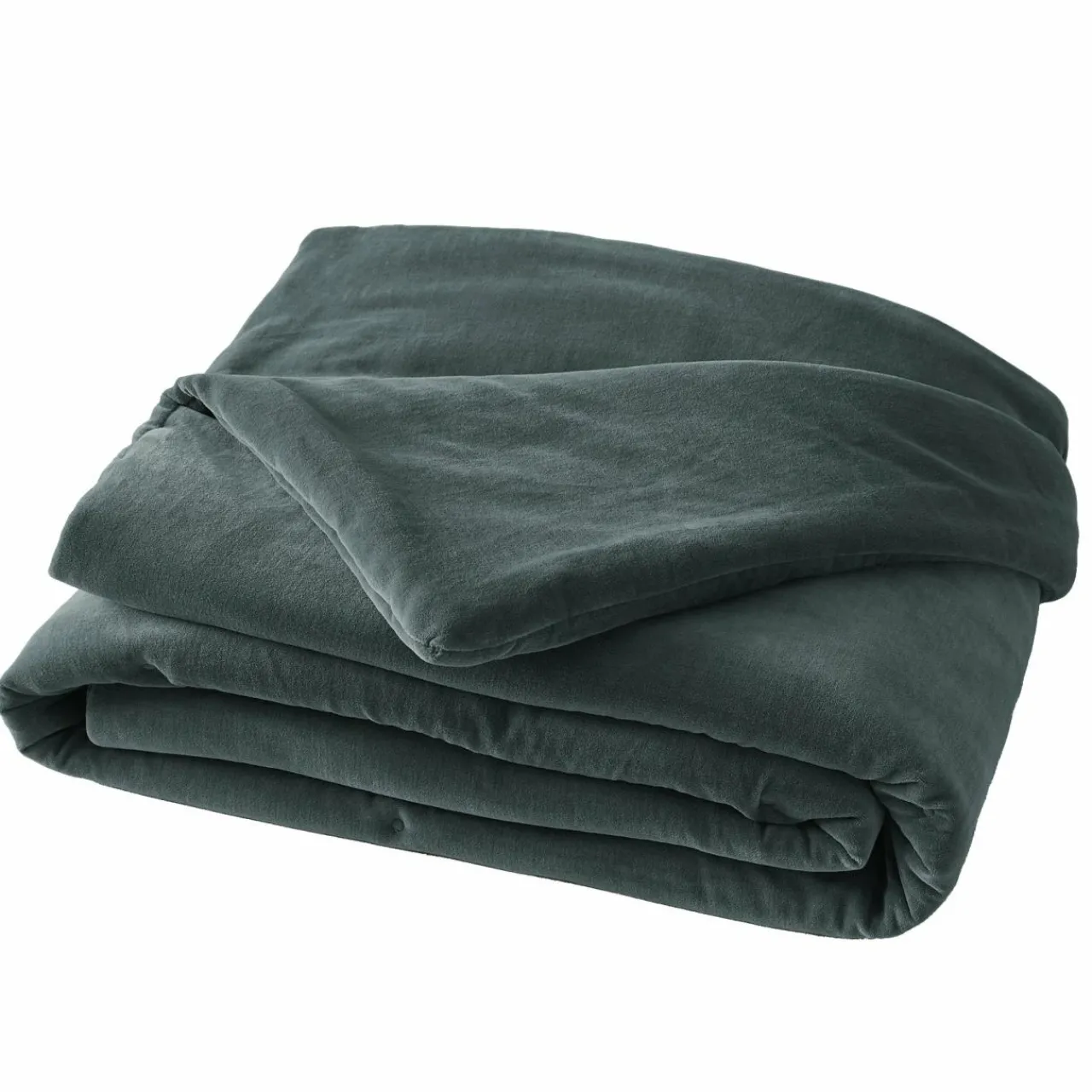 Couvre-Lit Et Édredon|EMINZA Edredon velours de coton (90 x 200 cm) Victor Gris ardoise