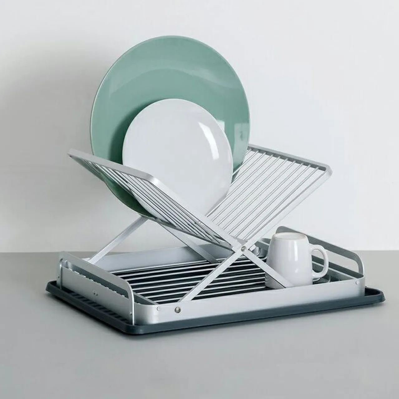 Egouttoir, Planche À Découper|5 Five Simply Smart Egouttoir de cuisine pliant en aluminium (44 x 31 cm) Splash Gris