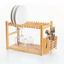 Egouttoir, Planche À Découper|5 Five Simply Smart Egouttoir en bambou 2 niveaux (53 x 24 cm) Siao Naturel Bois