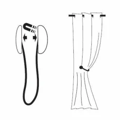 Embrasse, Pince Et Anneaux|LUANCE Embrasse rideau aimantée Valentine e Noir