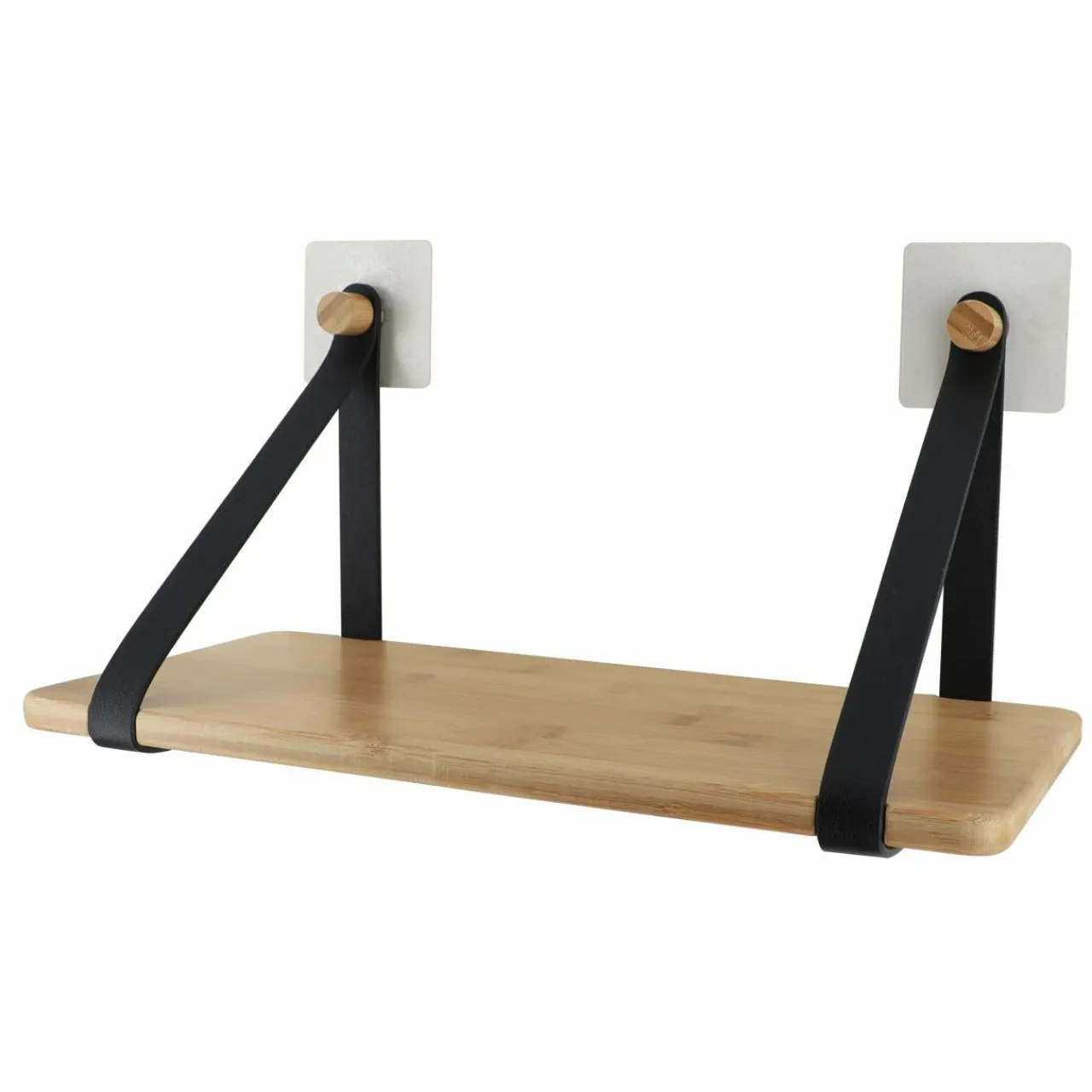 Rangement Salle De Bain|TENDANCE Etagère adhésive bambou (40 x H20 cm) Easy Chic Noir