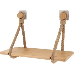 Rangement Salle De Bain|TENDANCE Etagère adhésive bambou (40 x H20 cm) Cordes Naturel
