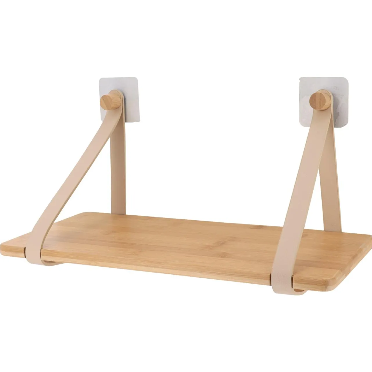 Rangement Salle De Bain|TENDANCE Etagère adhésive bambou (40 x H20 cm) Easy Chic Beige