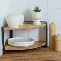 Rangement Et Organisateur|5 Five Simply Smart Etagère d'angle bois 2 niveaux (H20,5 cm) Ordera Noir