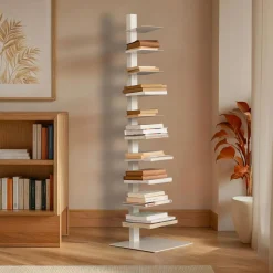 Etagère, Meuble Modulable|EMINZA Etagère de rangement 10 niveaux (H150 cm) Bibliothèque Book Blanc