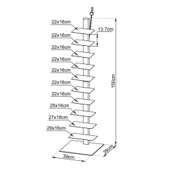 Etagère, Meuble Modulable|EMINZA Etagère de rangement 10 niveaux (H150 cm) Bibliothèque Book Blanc