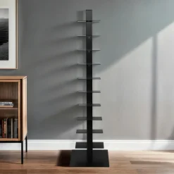 Etagère, Meuble Modulable|EMINZA Etagère de rangement 10 niveaux (H150 cm) Bibliothèque Book Noir