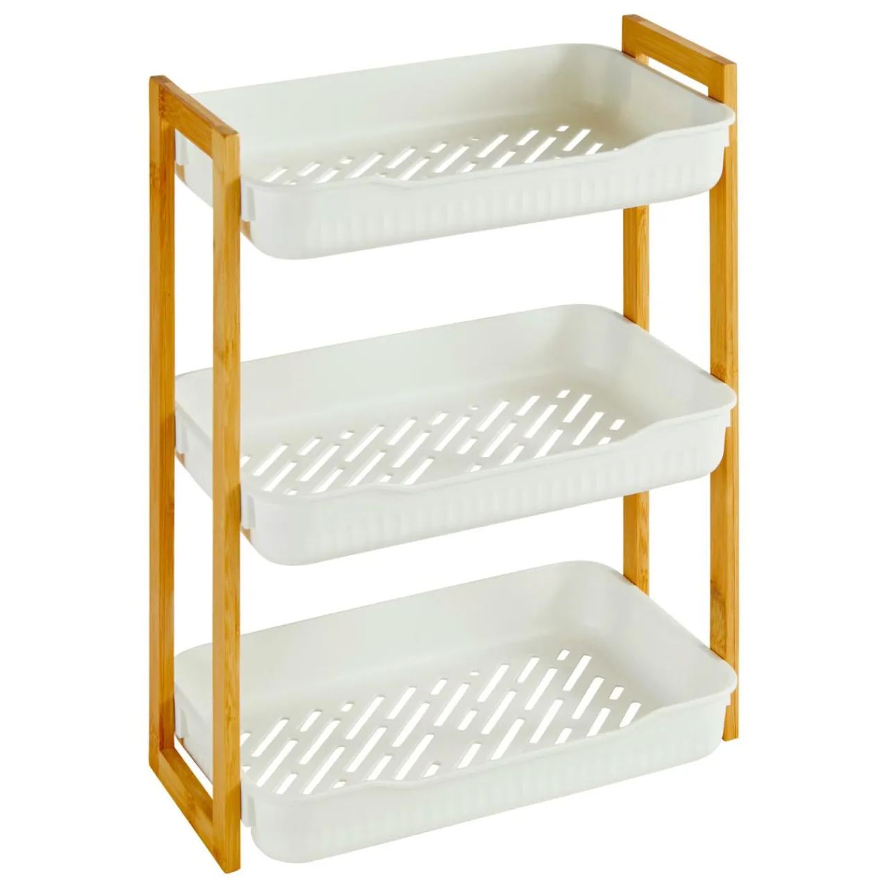 Meuble Salle De Bain|Rangement Salle De Bain|5 Five Simply Smart Etagère de salle de bain 3 niveaux (H45 cm) Natureo Blanc