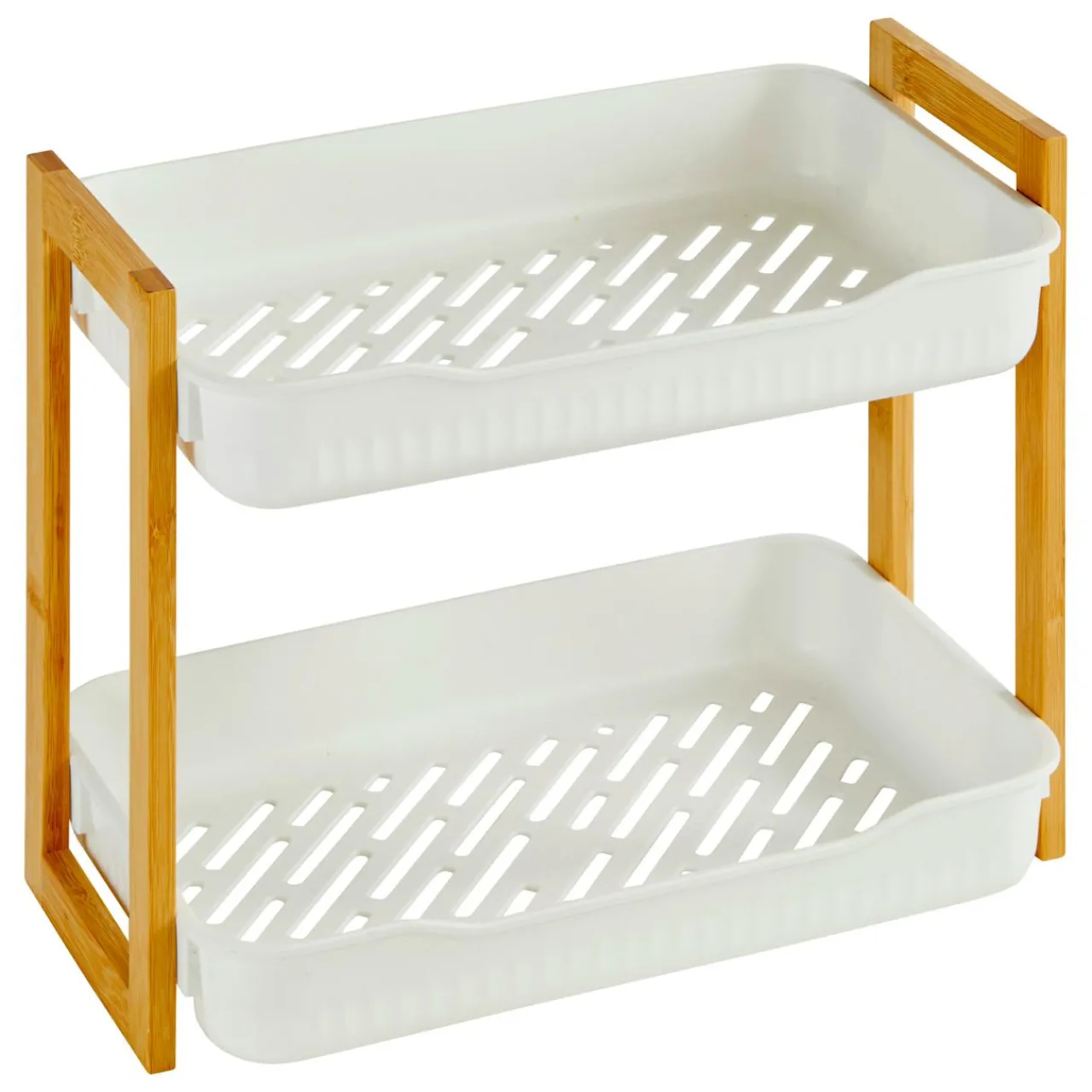 Meuble Salle De Bain|Rangement Salle De Bain|5 Five Simply Smart Etagère de salle de bain 2 niveaux (H35 cm) Natureo Blanc