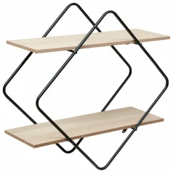 Étagère Murale|ATMOSPHERA Etagère murale 2 niveaux (H48 cm) Nena Noir