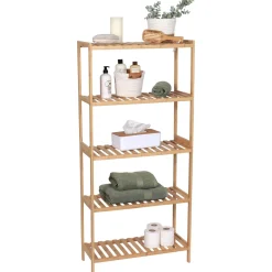Rangement Salle De Bain|TENDANCE Etagère rangement en bambou (H130 cm) Harmonie Naturel