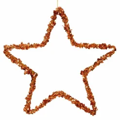 Décoration De Sapin|KAEMINGK Etoile de Noël à suspendre (H15 cm) Tyla Noix de pécan Brun gingembre