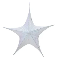 Déco Et Objet De Noël|KAEMINGK Etoile de Noël à suspendre (D80 cm) Christmas pailleté Irisé Blanc irisé