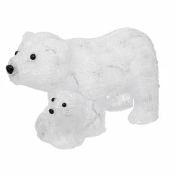 Déco Et Objet Lumineux|Feeric Lights & Christmas Famille d'ours polaire solaire 60 LED (H25 cm) Blanc froid