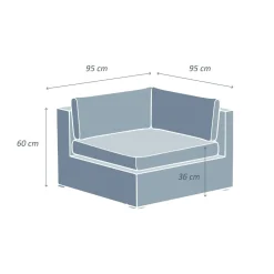 Canapé, Fauteuil Et Table Basse|MOBELLIA Fauteuil d'angle de jardin en résine tressée Palma Blanc et beige Tresse Blanc - Beige