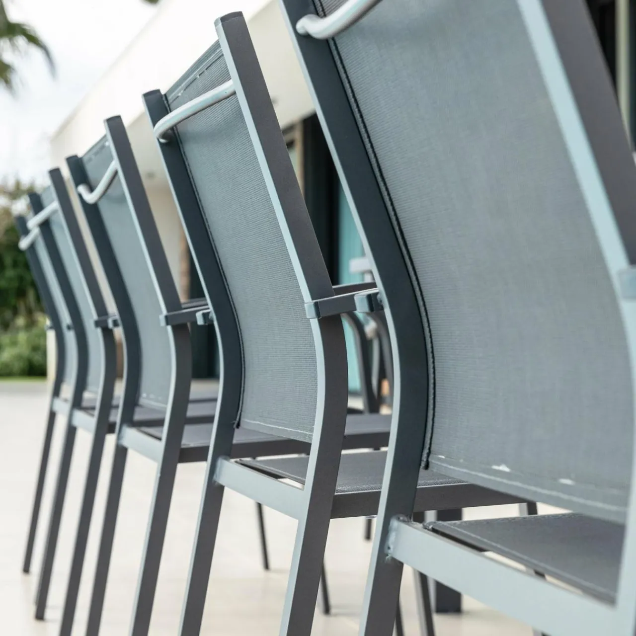 Chaise De Jardin|MOBELLIA Fauteuil de jardin aluminium empilable Murano Gris Anthracite