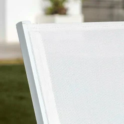 Chaise De Jardin|MOBELLIA Fauteuil de jardin dossier haut aluminium empilable Murano Blanc